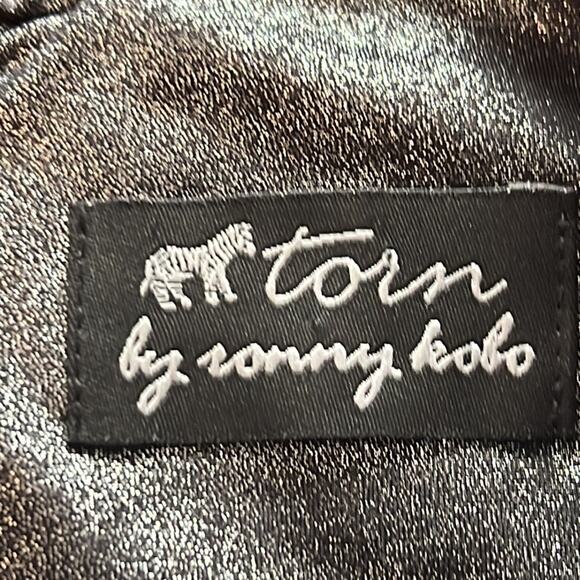TORN BY RONNY Small KOBO $275 Metallic Stretch  Mini Dress Size S - Picture 6 of 10